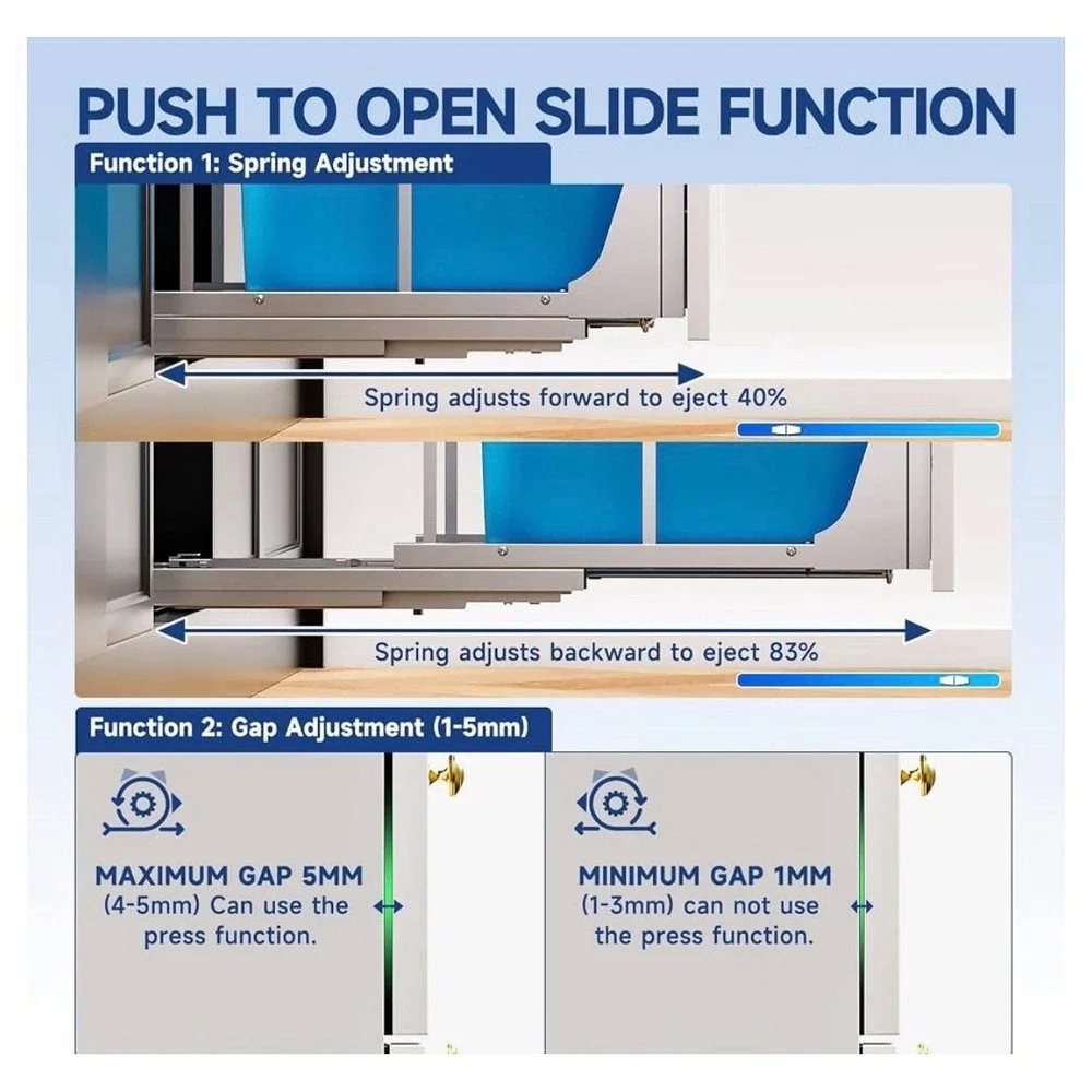 Pull Out Trash Can Under Cabinet with Push to Open Slides, Heavy Duty Under S...